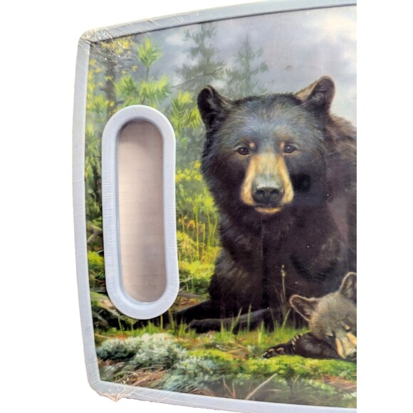 Rivers Edge Bear and Cubs Cutting Board Cabin Woods Antibacterial 9 x 14-in NEW - Picture 5 of 6